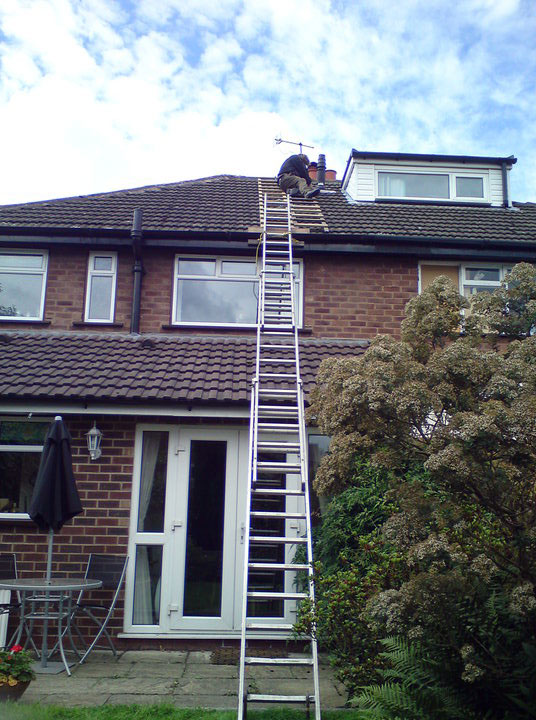 Vertical flue installation on boiler located in the loft